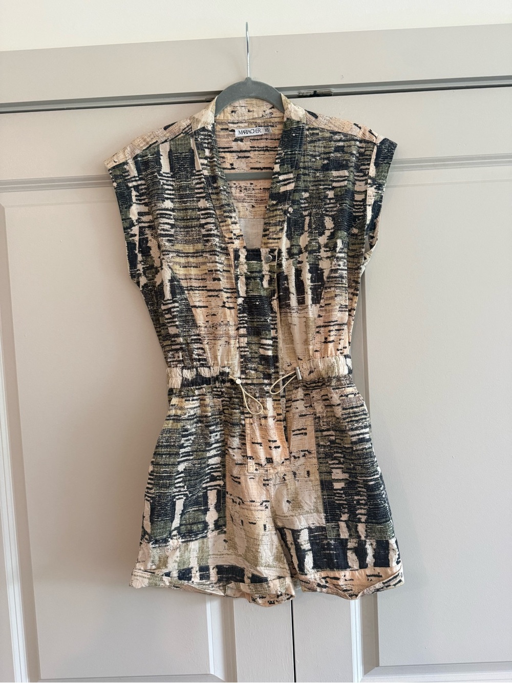 Maria Cher Abstract Print Sleeveless Romper